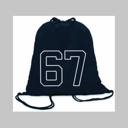 Six Seven 67 - ľahk&eacute; sťahovacie vrecko ( bat&ocirc;žtek / vak ) s čiernou &scaron;n&uacute;rkou, 100% bavlna 100 g/m2, rozmery cca. 37 x 41 cm